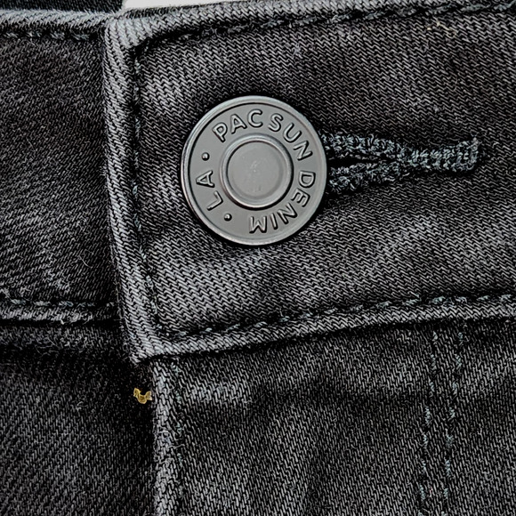 PACSUN Womens Jeans XS 26x28 Mid-Rise Skinniest Black Stretch Denim Faded Casual - Picture 5 of 9